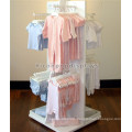 Kids Clothes Shop Decoration Fixture Free Standing Baby Clothing Store Wooden Clothes Display Stand